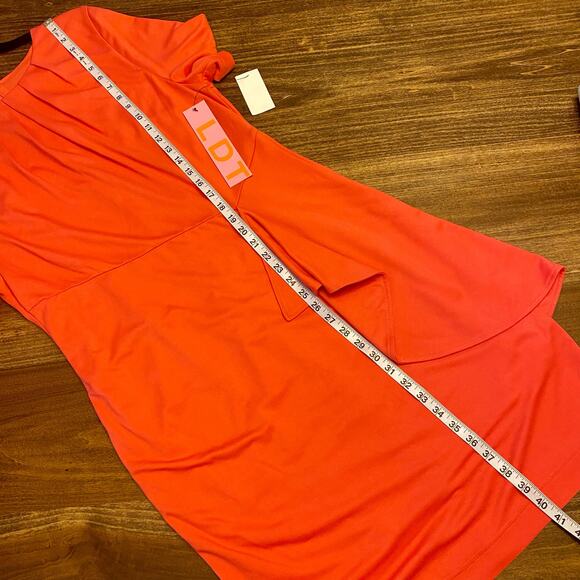 LDT Coral Short Sleeve Sheath Dress size 12 NWT - Picture 6 of 14